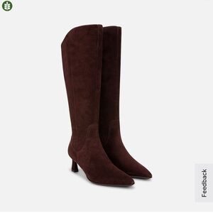 NATURALIZER NWOB DEESHA KNEE HIGH BOOT MAHOGANY BROWN SUEDE SIZE 12M WC